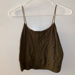 Fashion Nova olive green cropped tank top